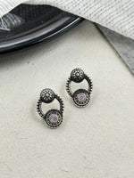 Load image into Gallery viewer, ANIKA OXIDISED STONE STUD EARRINGS