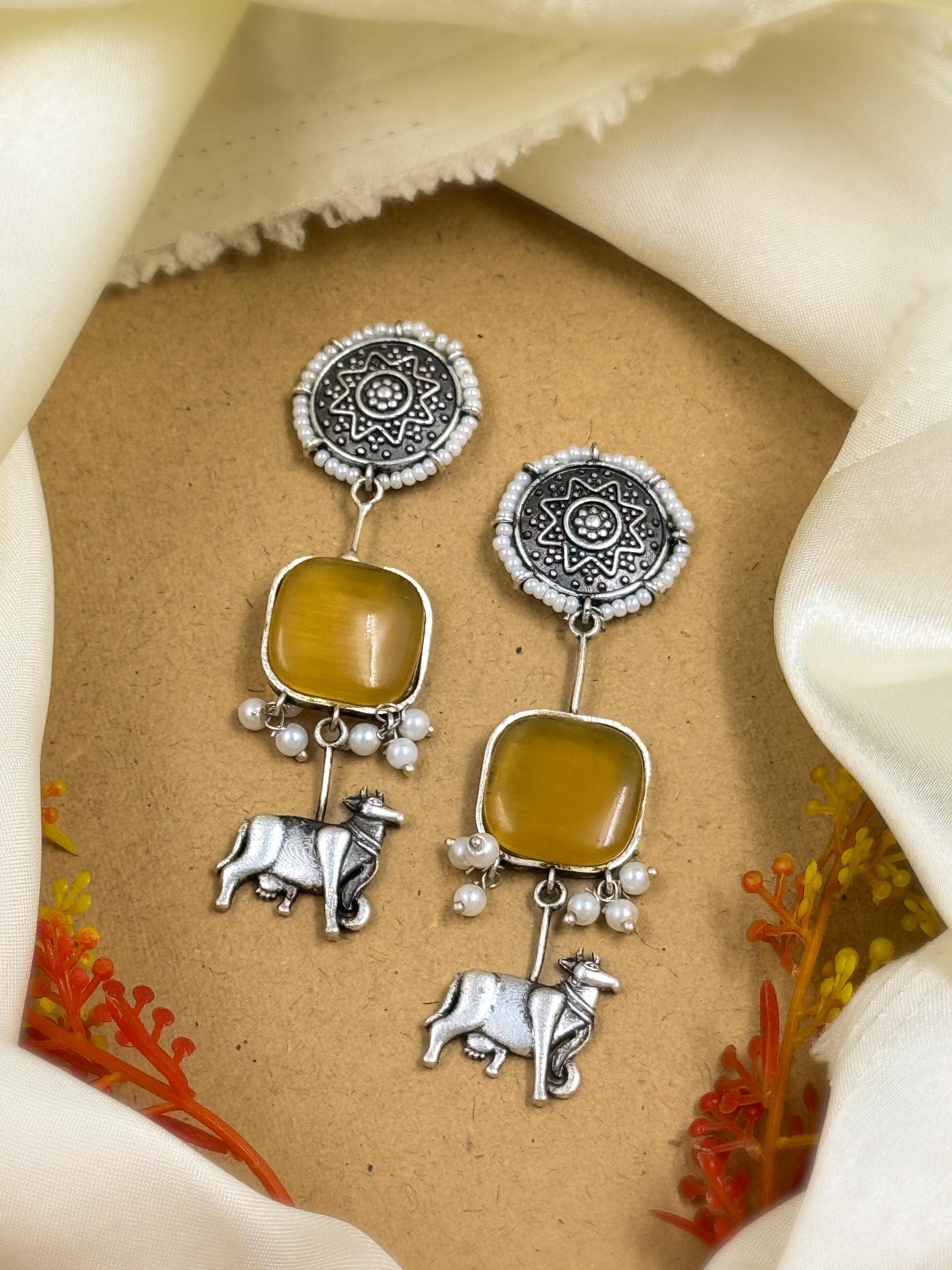 NANDINI OXIDISED DANGLER EARRINGS