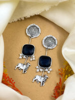 Load image into Gallery viewer, NANDINI OXIDISED DANGLER EARRINGS