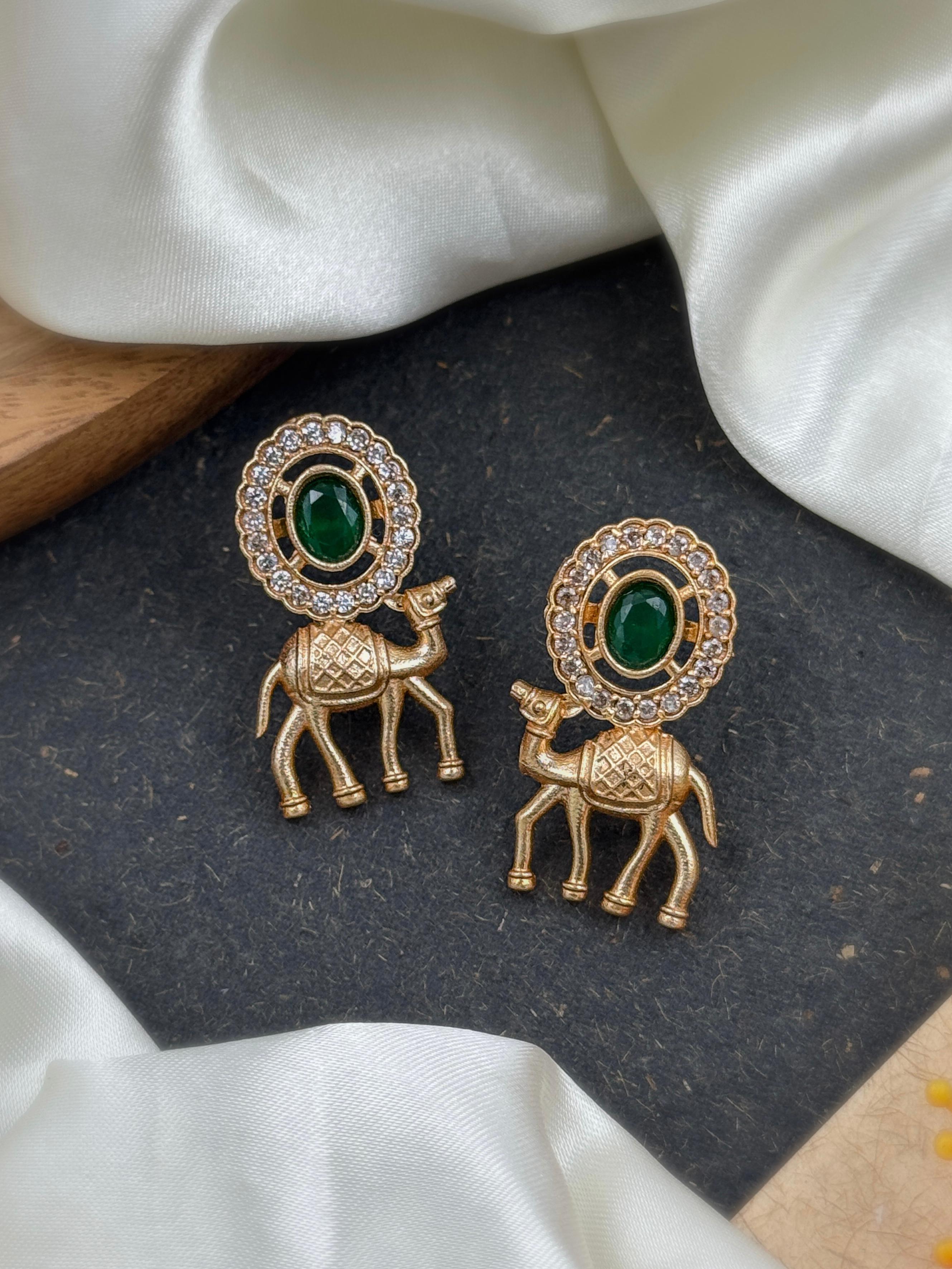 Rosegold Stone Stud Earrings