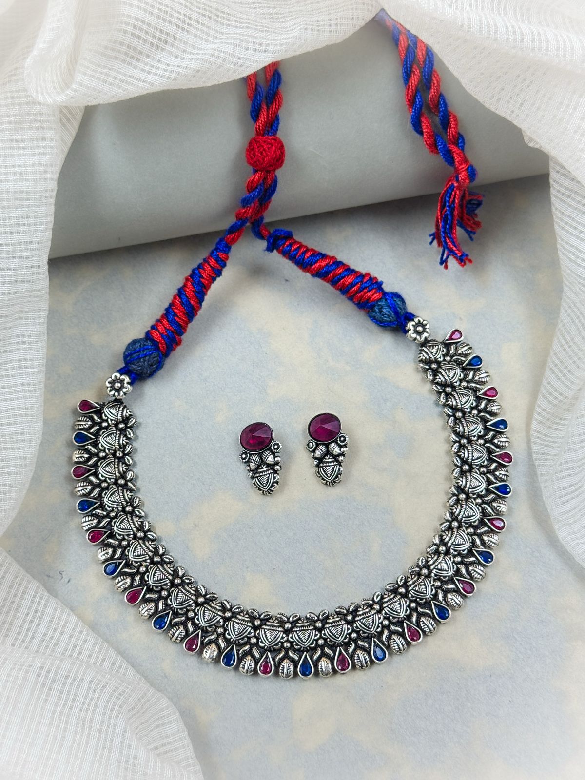 SAACHI HANDMADE STONE NECKLACE SET