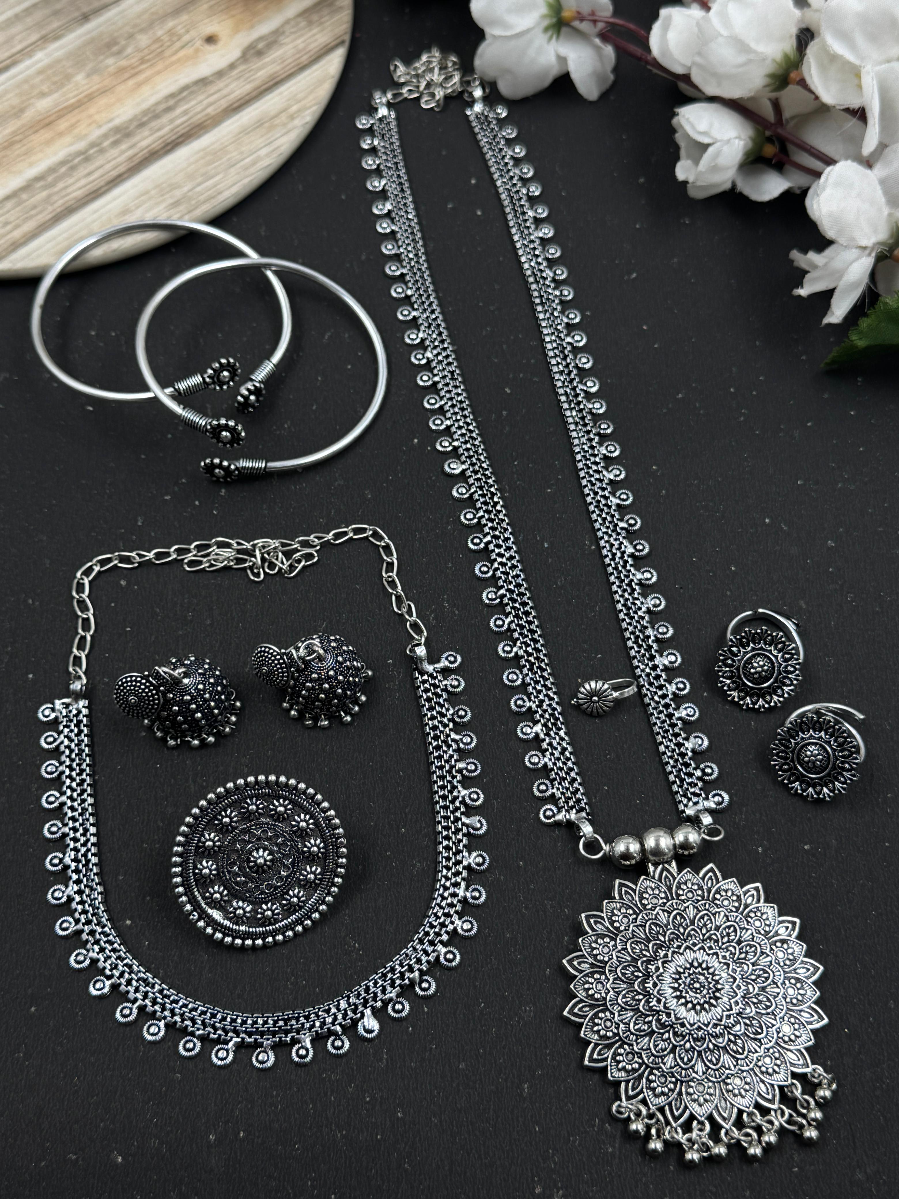 RADHIKA 7 PIECE CHAIN PENDANT JEWELLERY SET COMBO