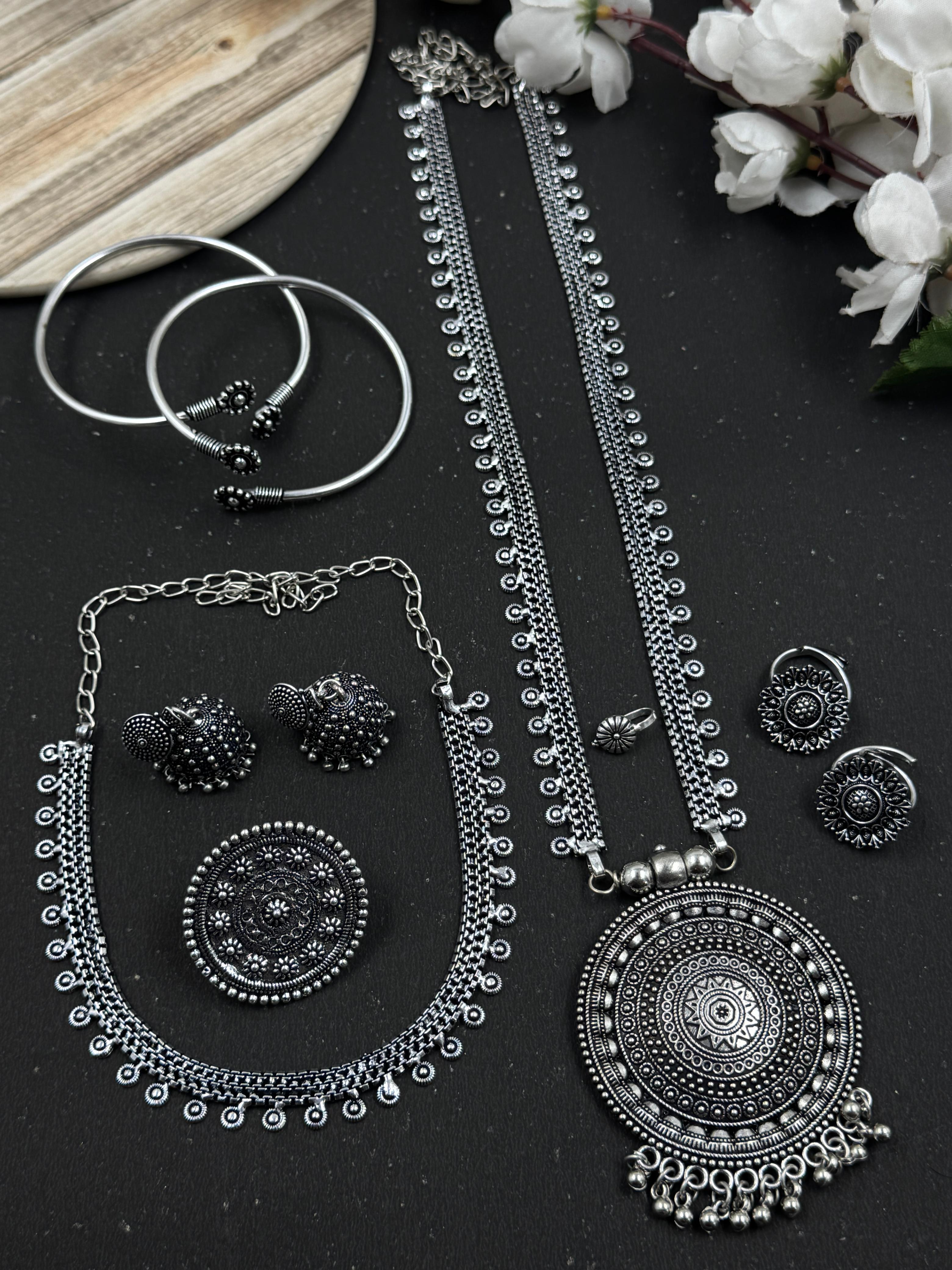 RADHIKA 7 PIECE CHAIN PENDANT JEWELLERY SET COMBO