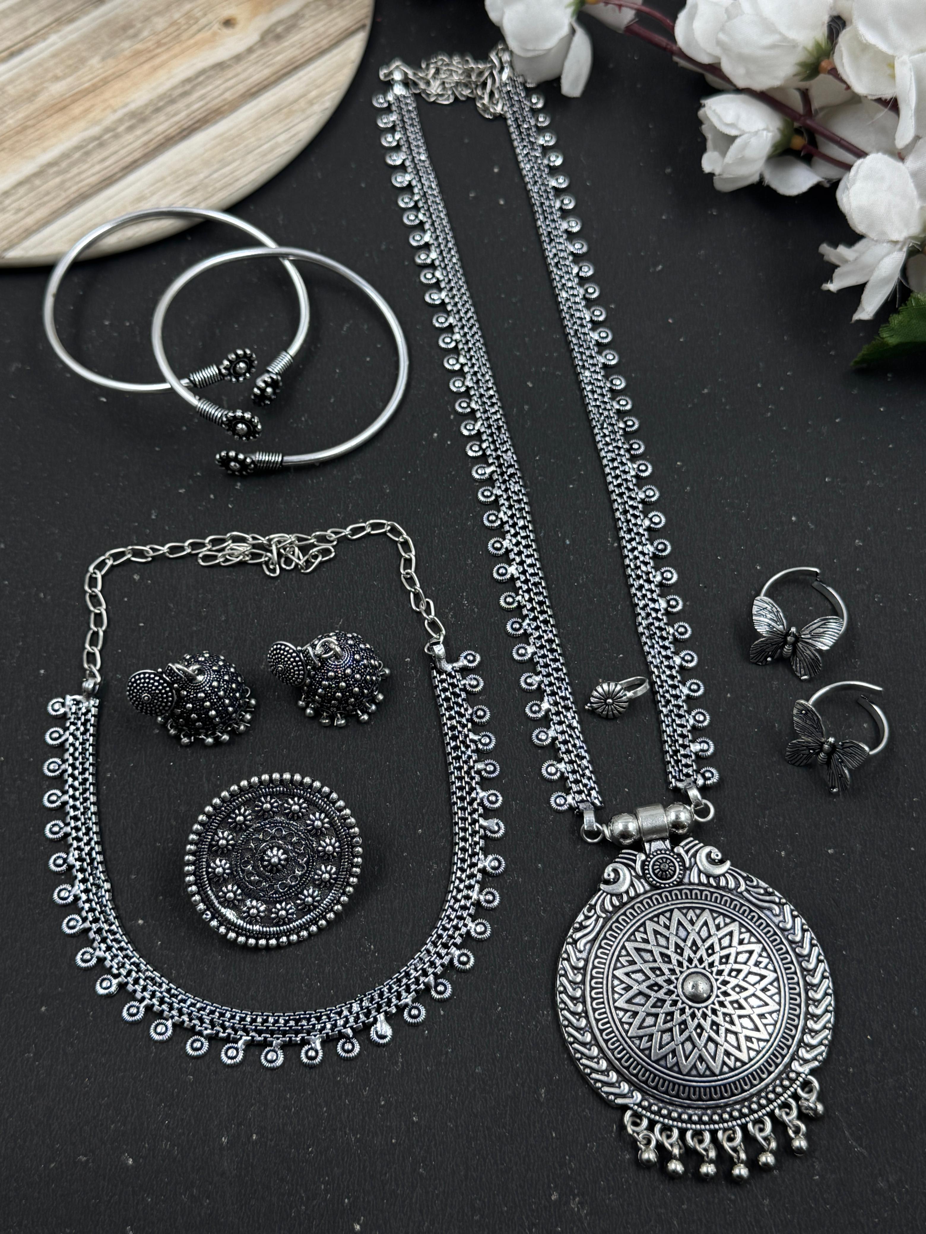 PAKHI 7 PIECE CHAIN PENDANT JEWELLERY SET COMBO