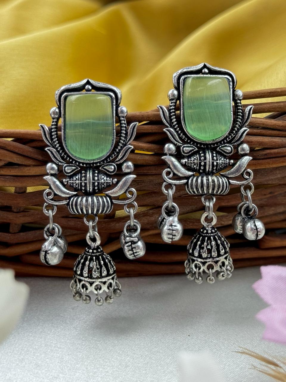 RYANA OXIDISED JHUMKA EARRINGS