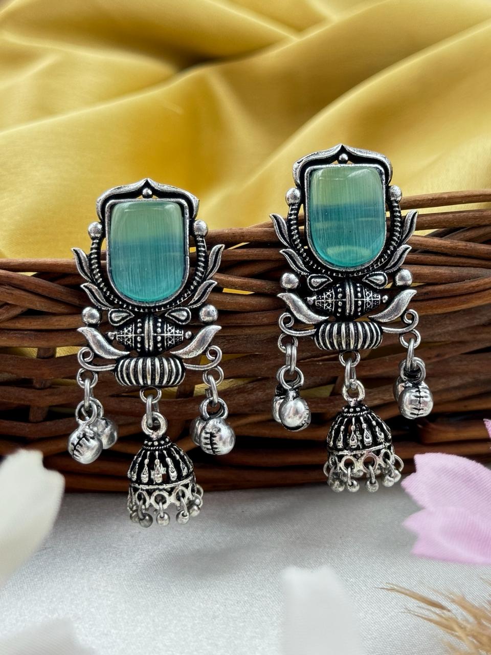 RYANA OXIDISED JHUMKA EARRINGS