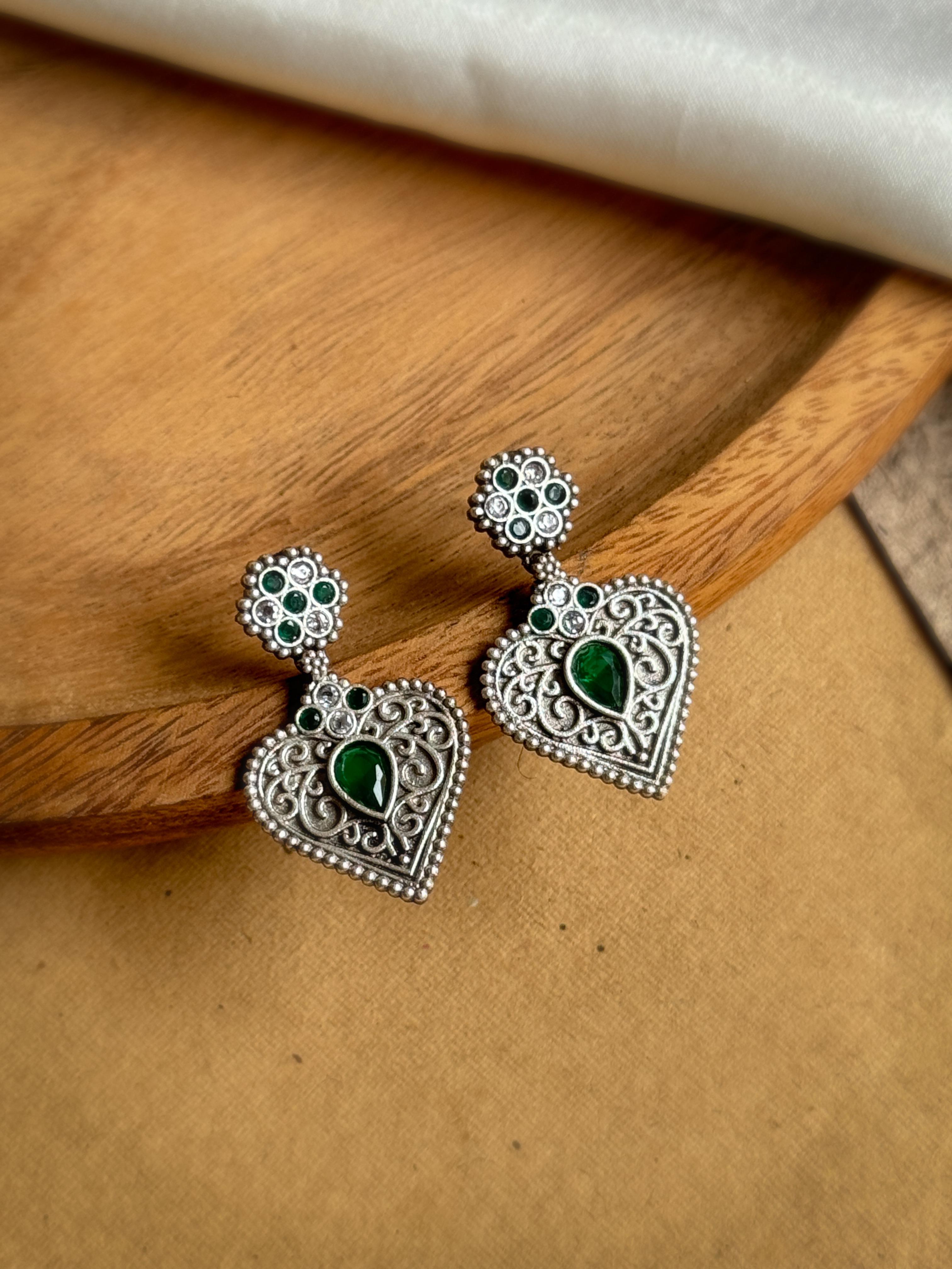 KAVYA OXIDISED STONE DANGLER EARRINGS