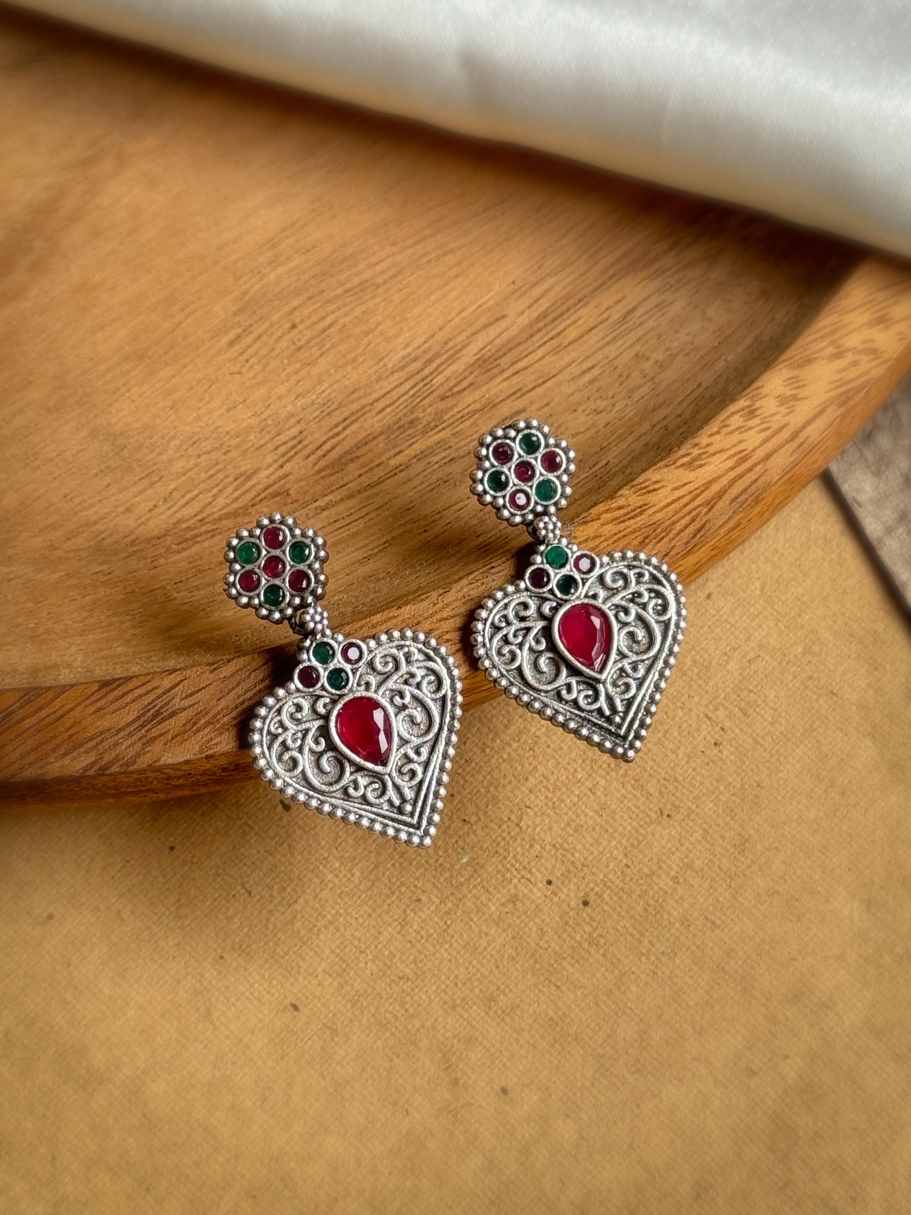 KAVYA OXIDISED STONE DANGLER EARRINGS