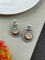 Load image into Gallery viewer, CHARU SILVER LOOKALIKE STONE STUD EARRINGS