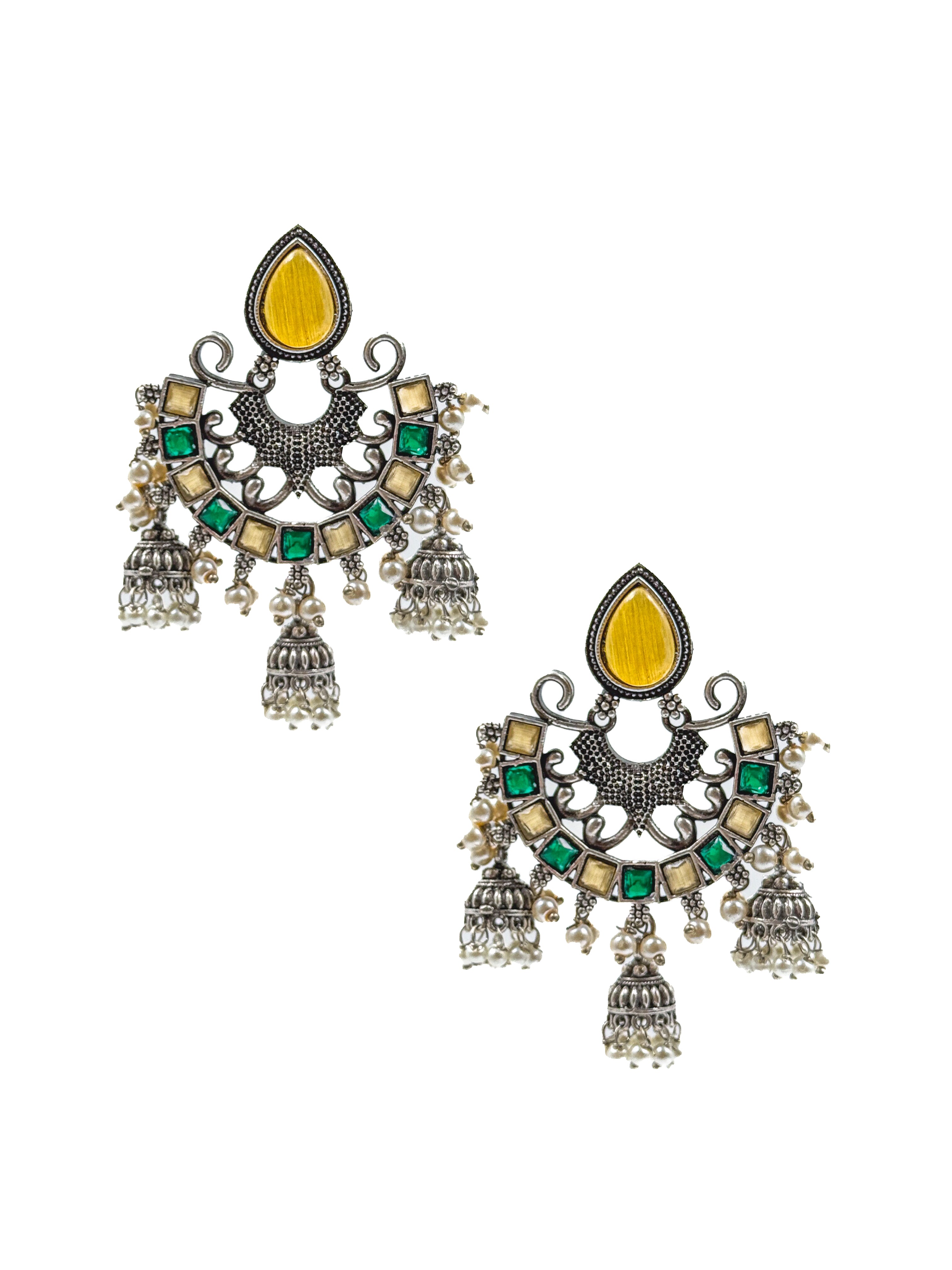 RAHA STONE JHUMKA EARRINGS