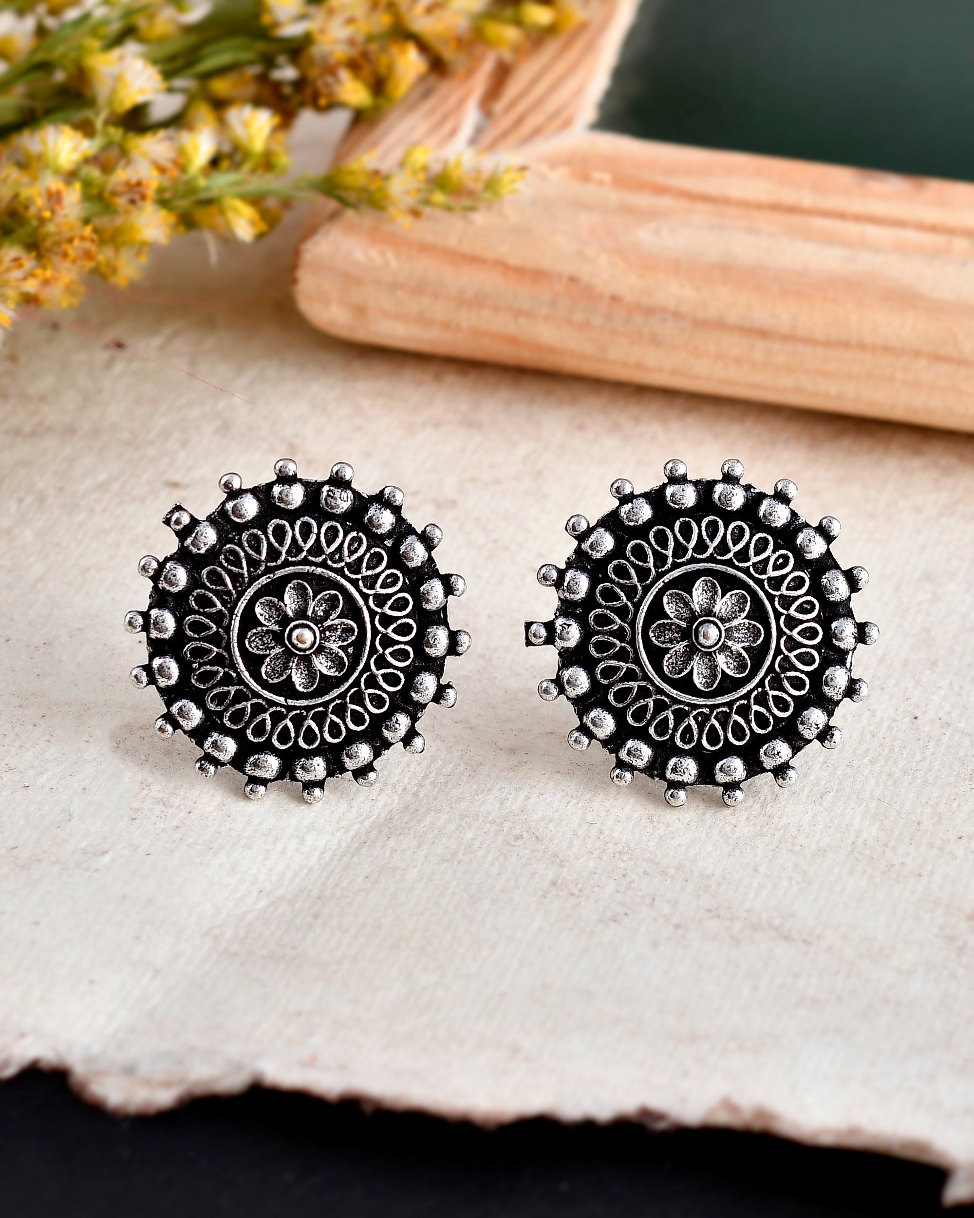 TAMANNA SILVER OXIDISED JEWELLERY SET COMBO