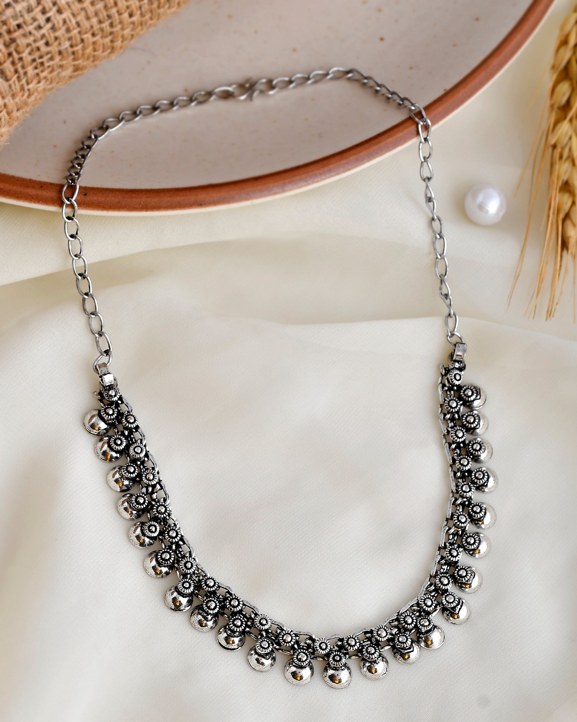 RICHA OXIDISED BRASS JEWELLERY SET COMBO