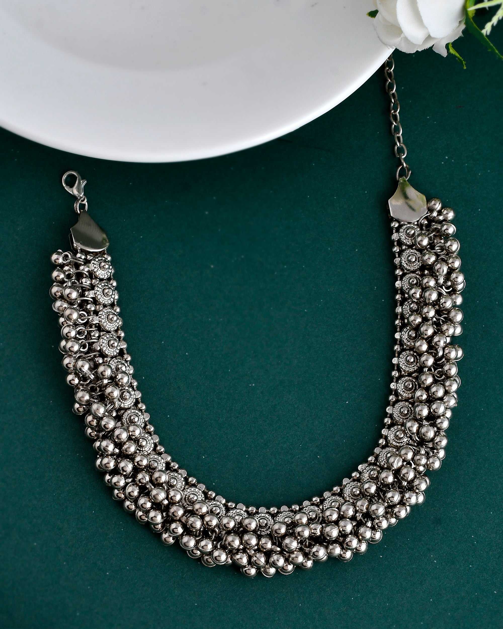 KAVERI BRASS OXIDISED JEWELLERY SET COMBO