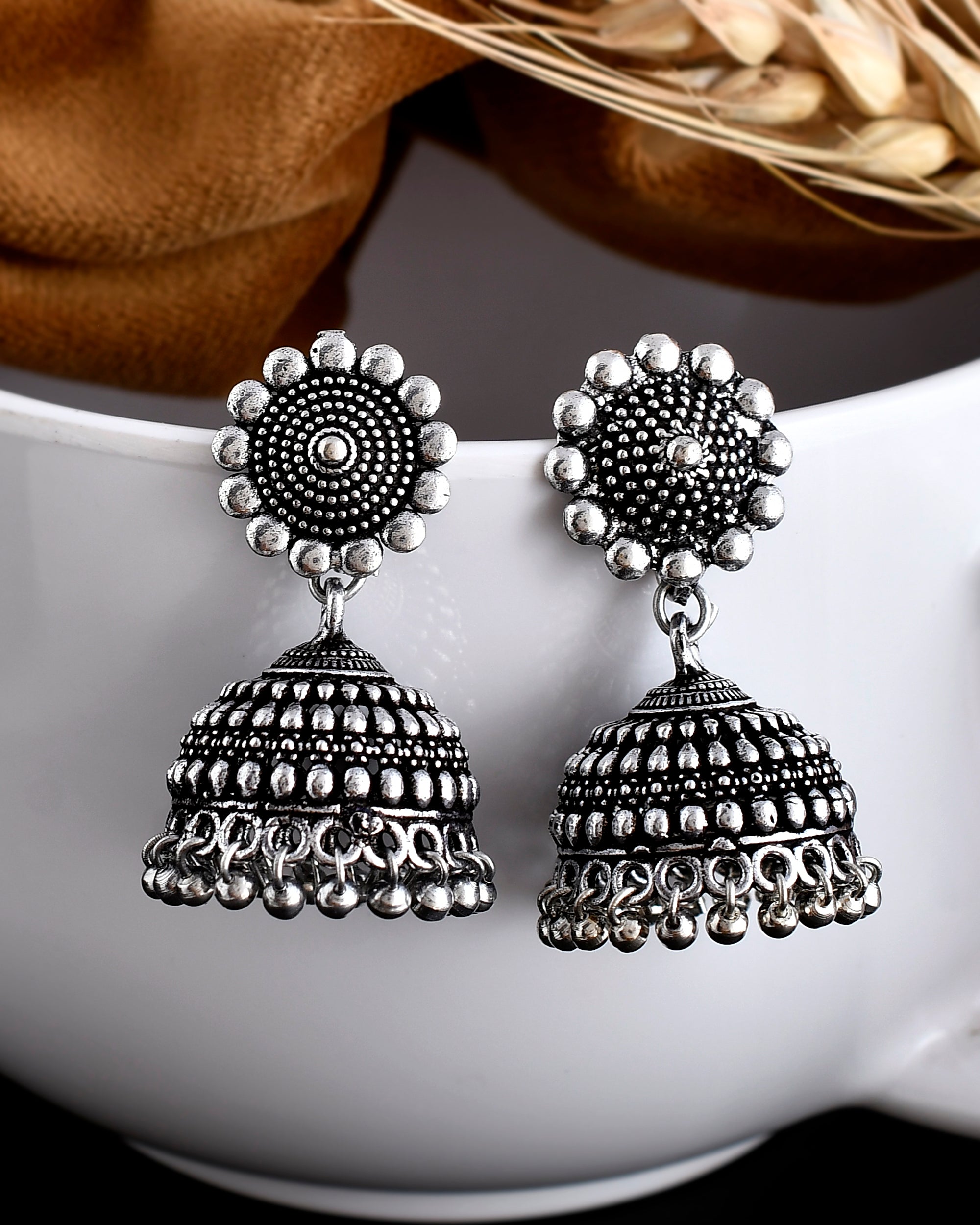 AMISHA SILVER OXIDISED JEWELLERY SET COMBO