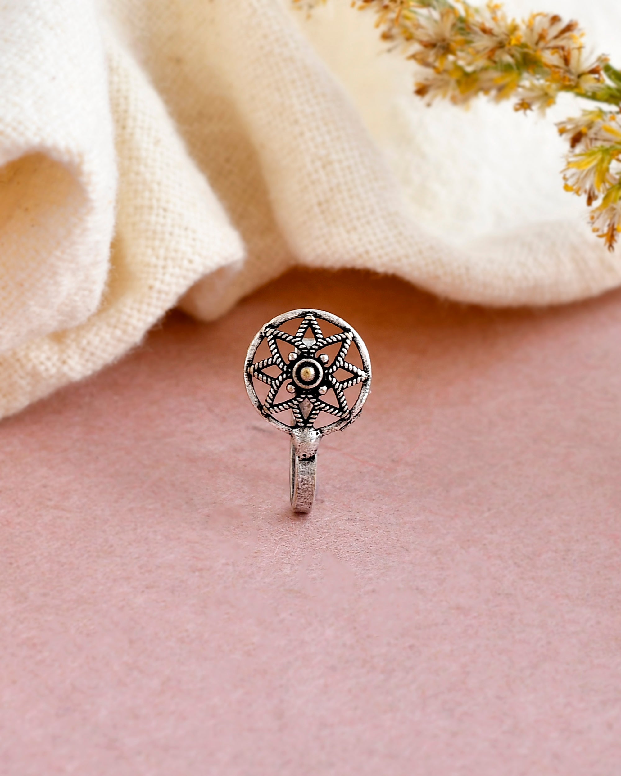 VISHVA OXIDISED CLIP ON NOSEPIN COMBO OF 6