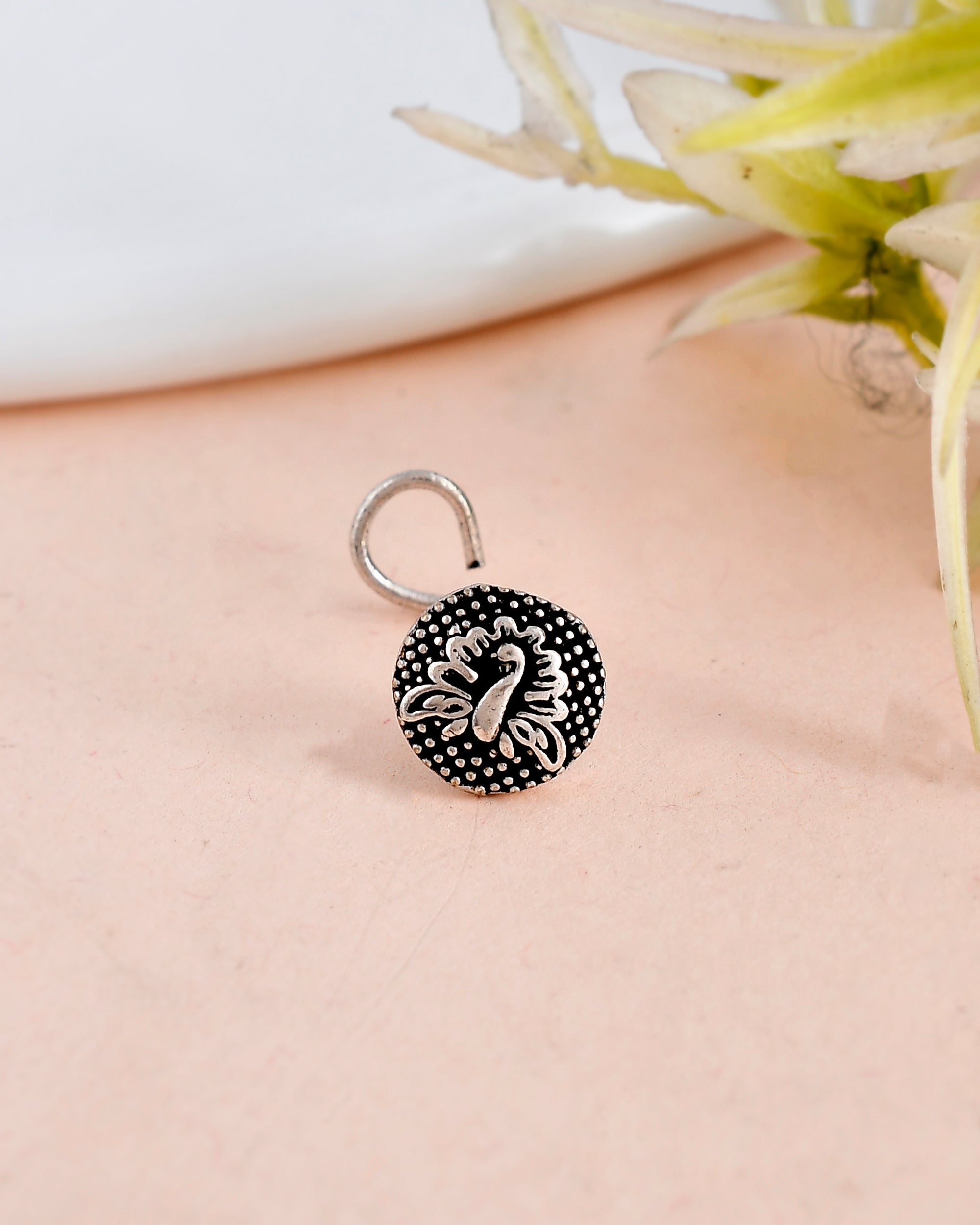 BRINDA OXIDISED PIERCING NOSEPIN COMBO OF 4