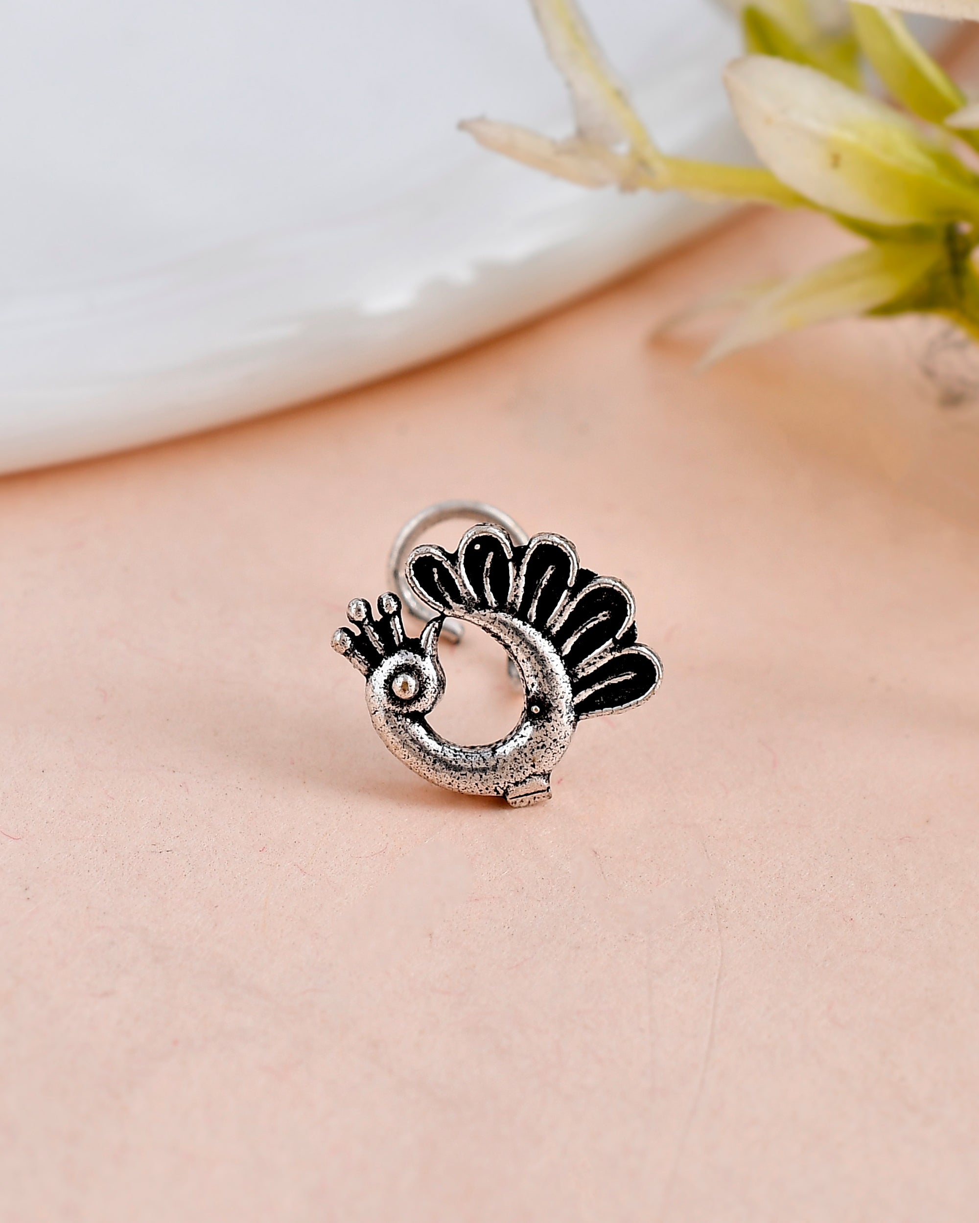 DIPTI OXIDISED PIERCING NOSEPIN COMBO OF 6