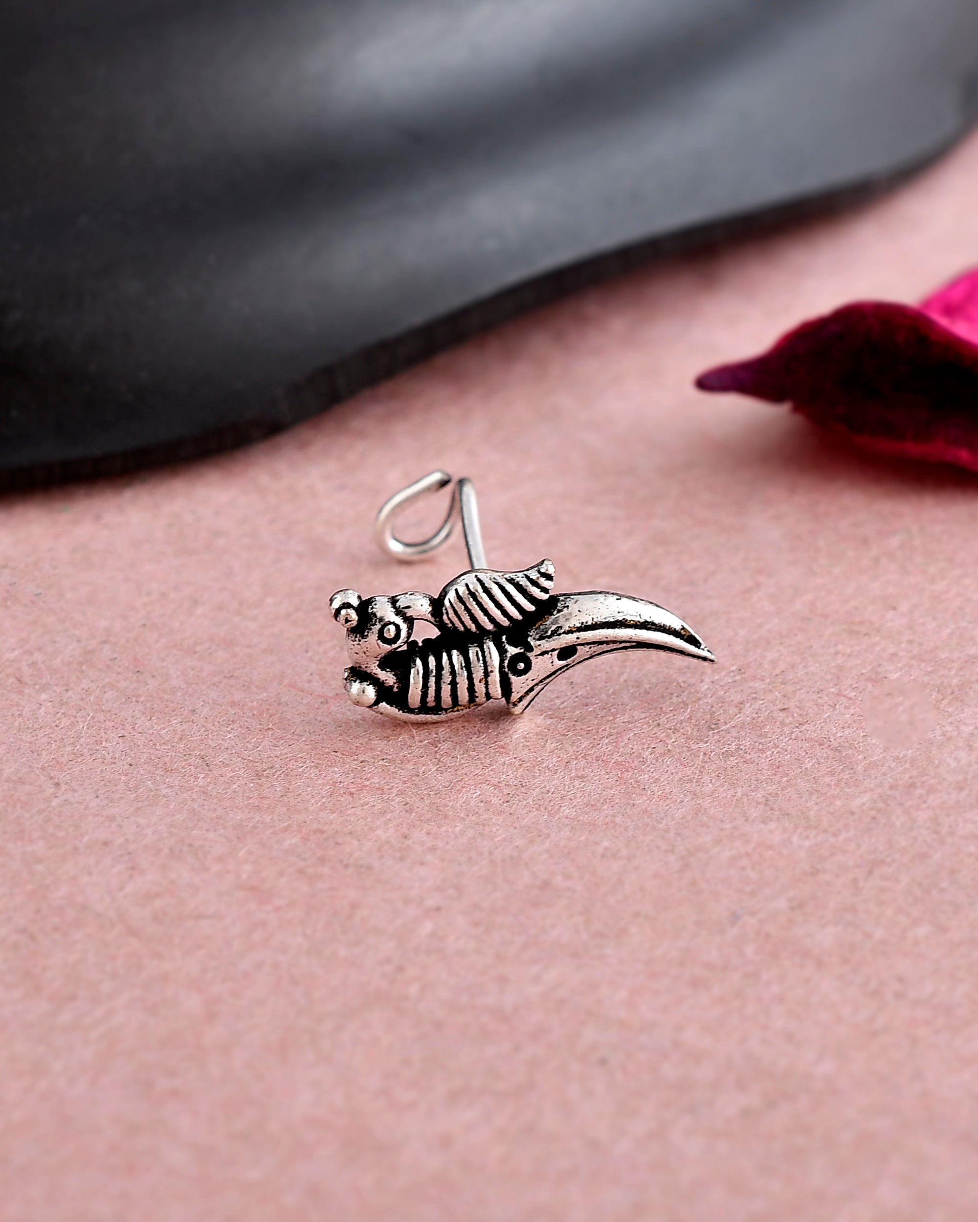 DIPTI OXIDISED PIERCING NOSEPIN COMBO OF 6