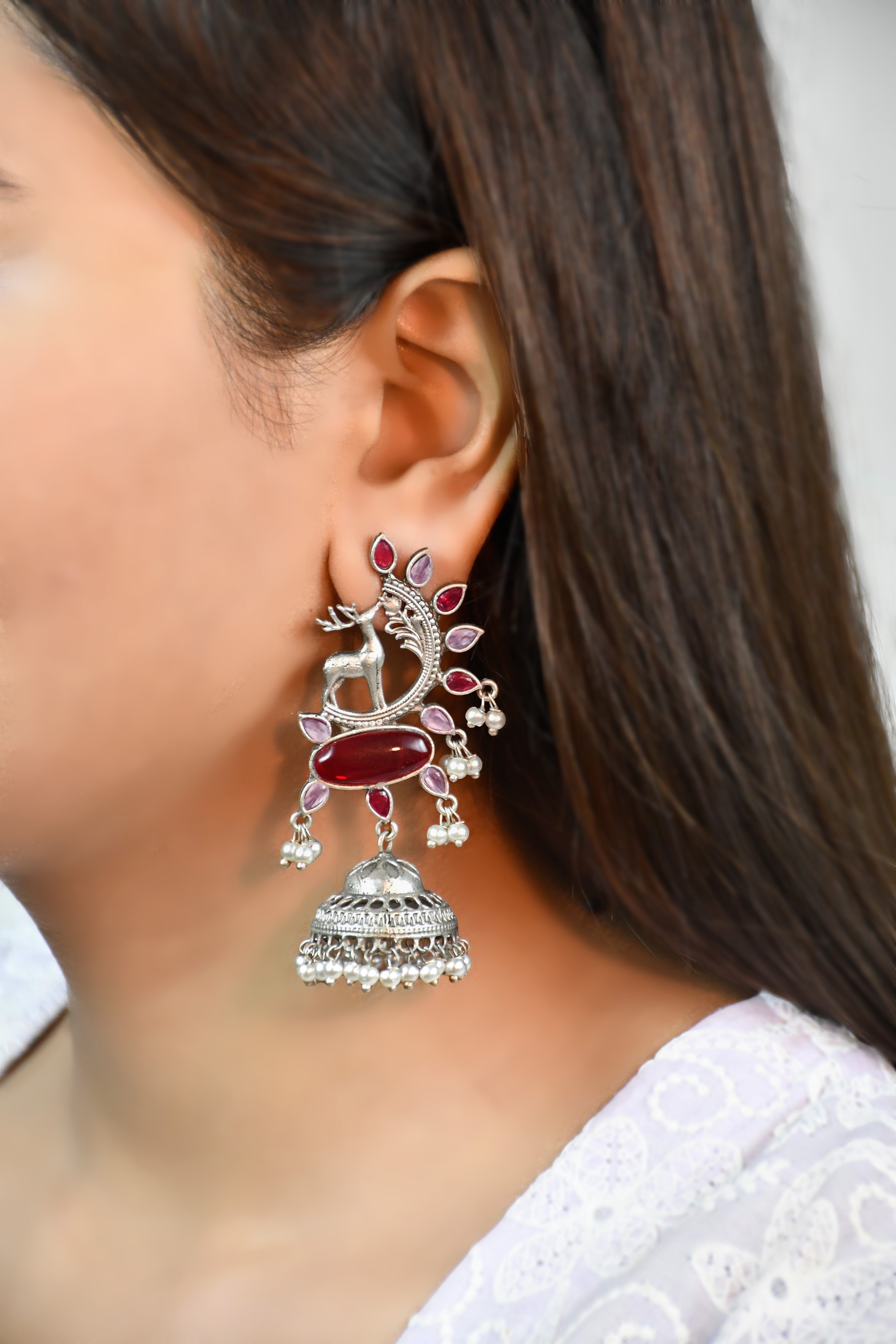 AAIRA OXIDISED JHUMKA EARRINGS
