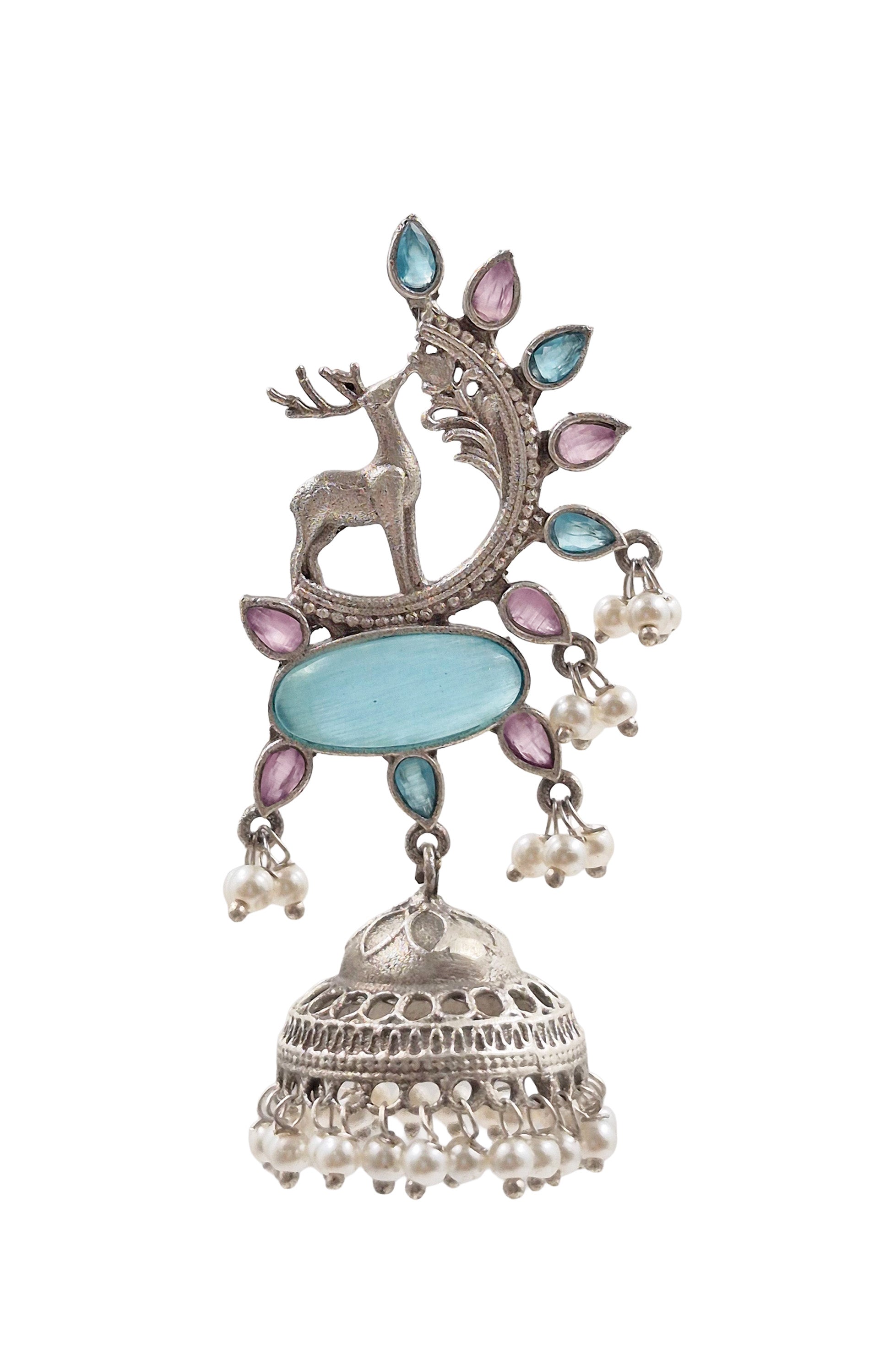 AAIRA OXIDISED JHUMKA EARRINGS