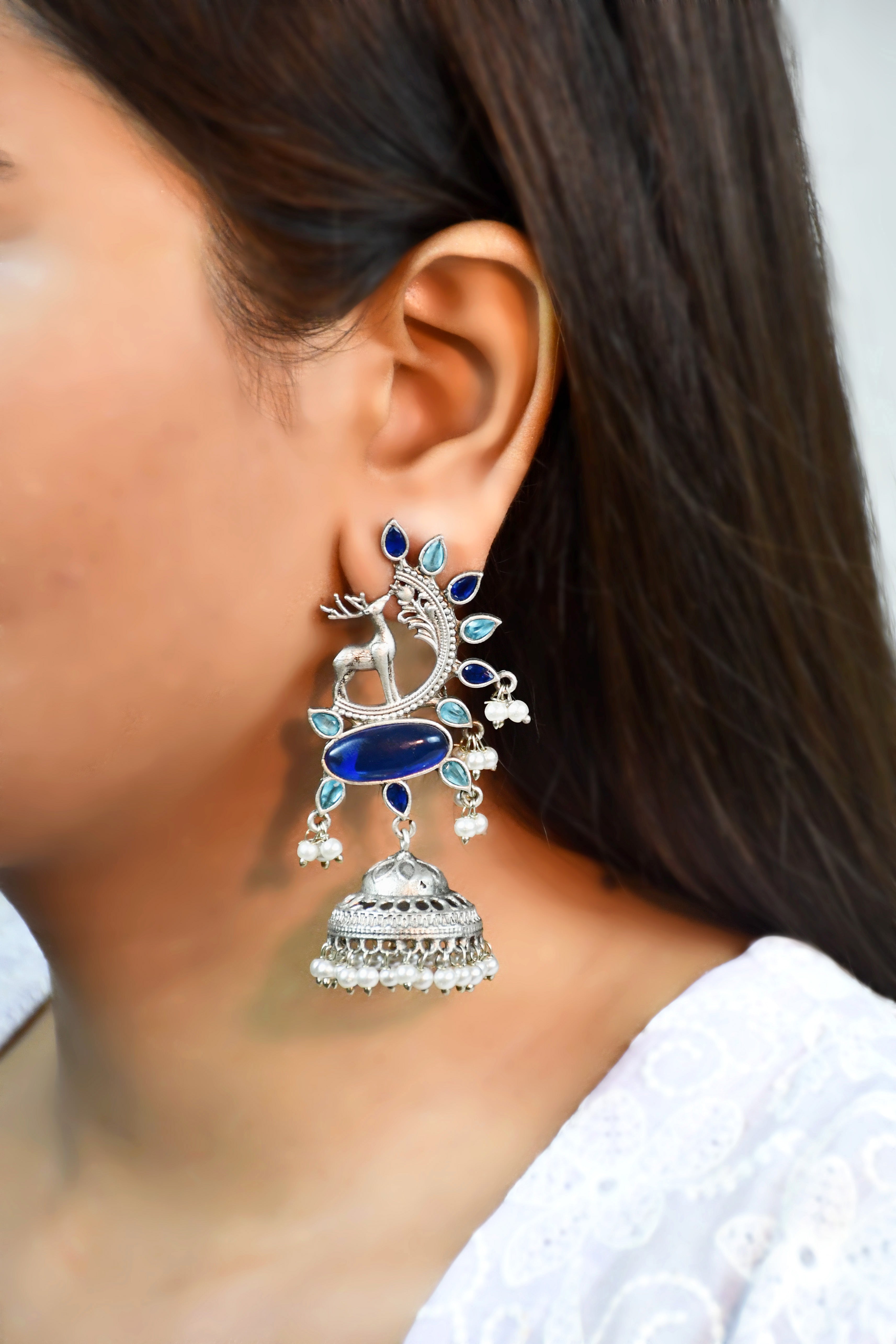 AAIRA OXIDISED JHUMKA EARRINGS