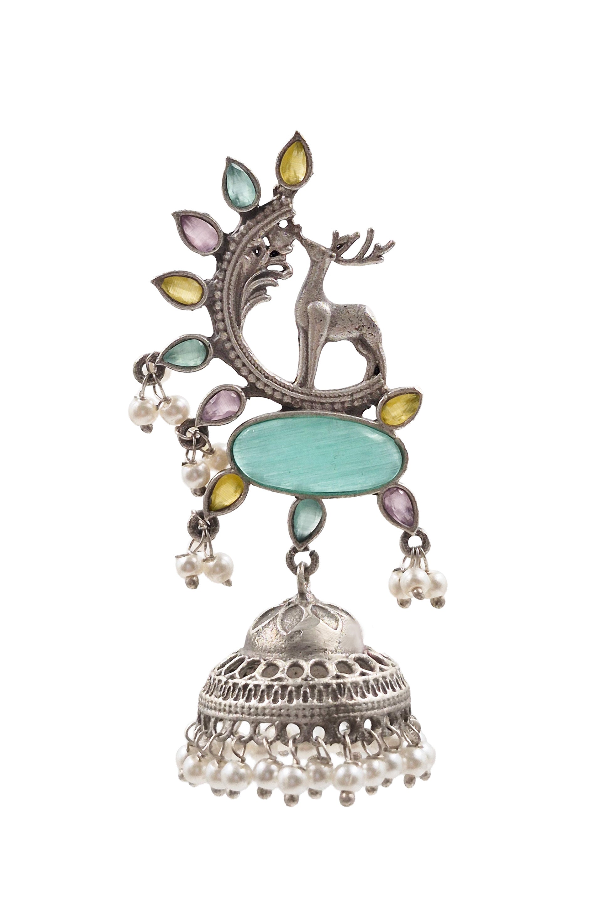 AAIRA OXIDISED JHUMKA EARRINGS