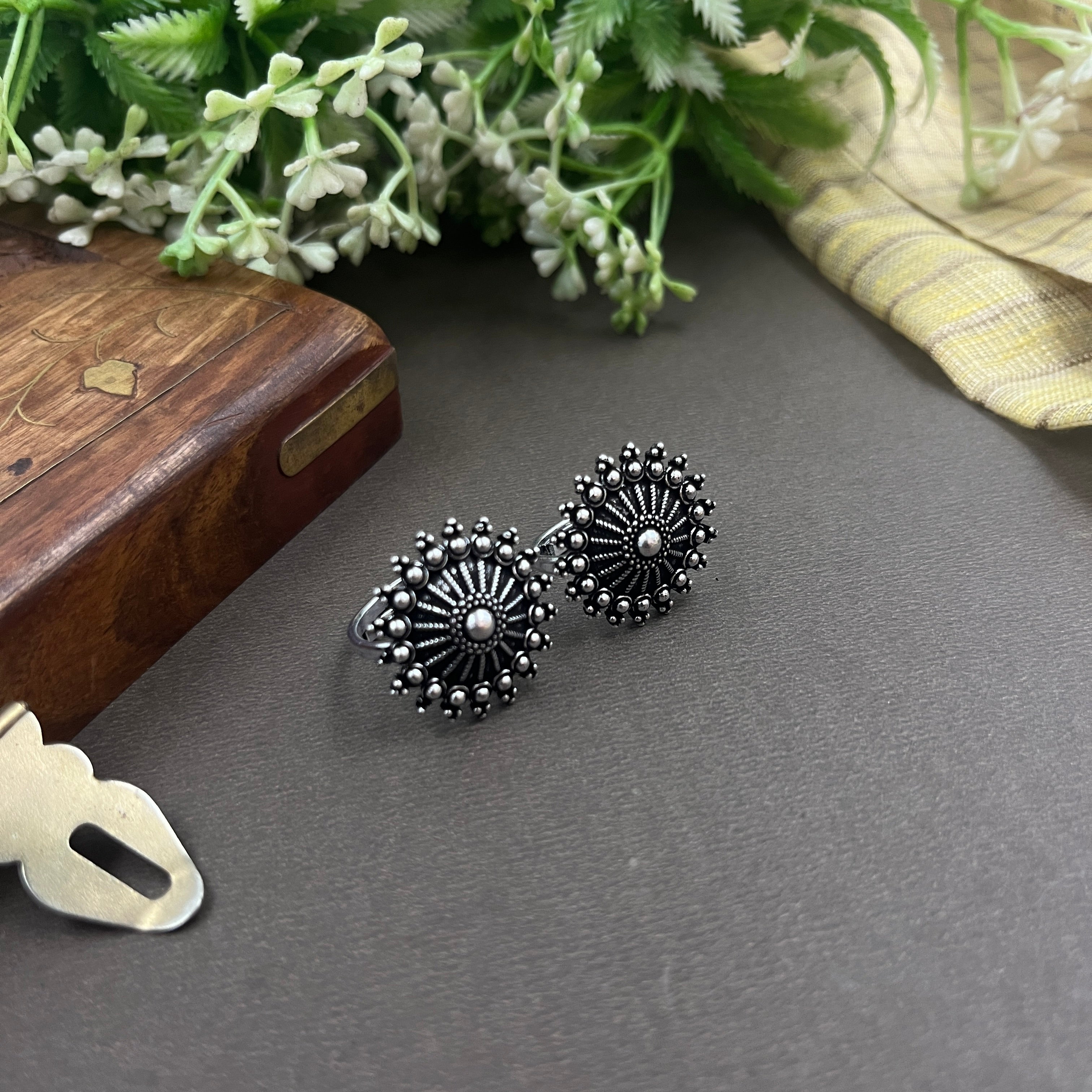 7 PIECE SILVER OXIDISED JEWELLERY SET COMBO