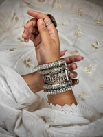 Load image into Gallery viewer, Doli Silver Lookalike Bangle Stack