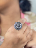 Load image into Gallery viewer, SAMAIRA DESIGNER OXIDISED SILVER RING