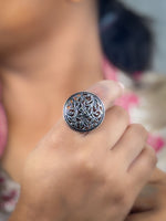 Load image into Gallery viewer, ALANKRITA DESIGNER OXIDISED SILVER RING