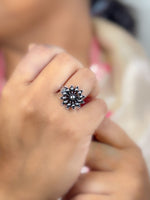 Load image into Gallery viewer, SOPHIA DESIGNER OXIDISED SILVER RING