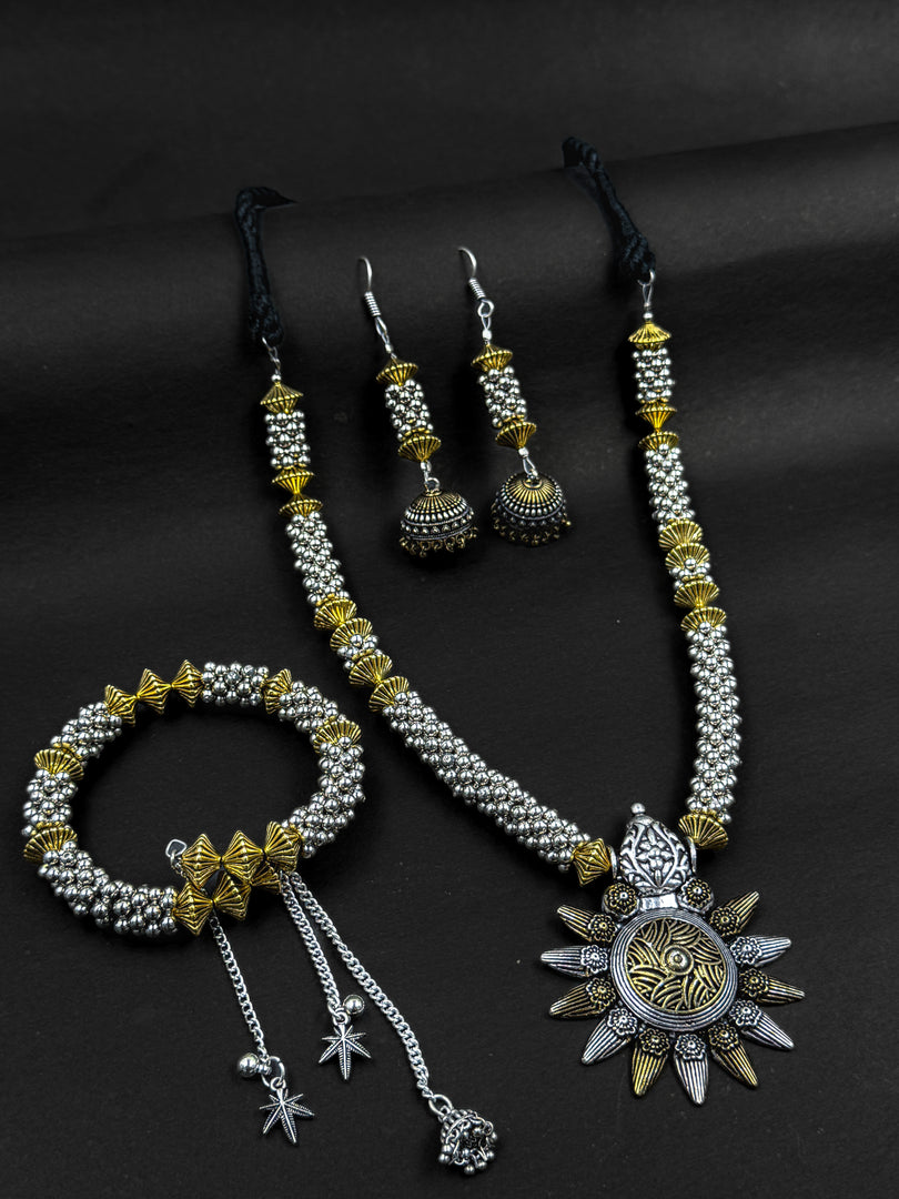 Sarika Dual Tone Jewellery Set Combo