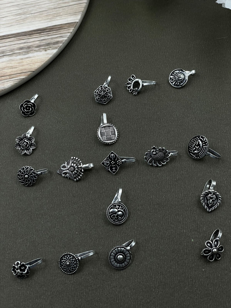 ISHITA OXIDISED CLIP ON NOSEPIN COMBO OF 17
