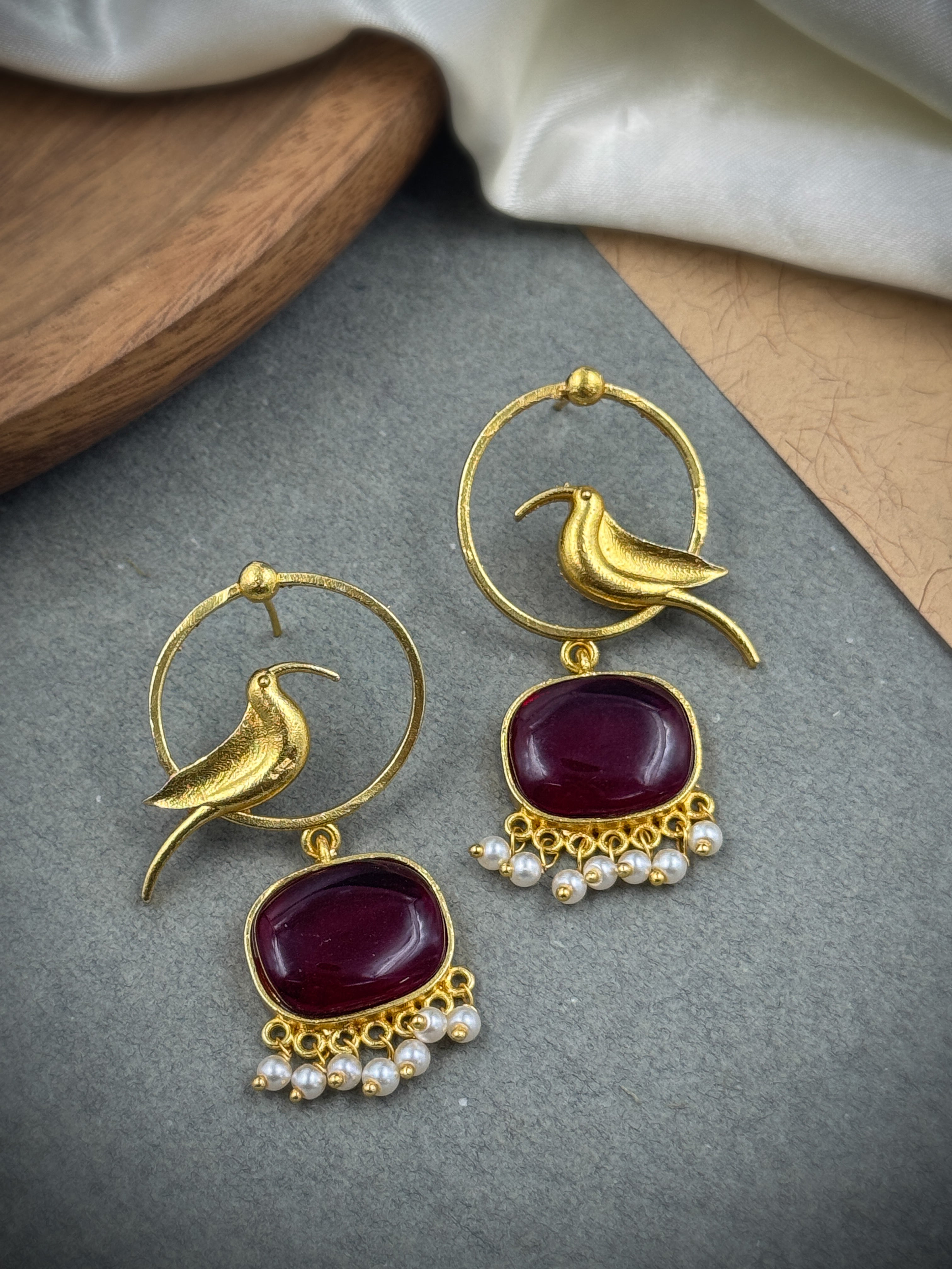 PARROT DANGLER GOLDEN EARRINGS