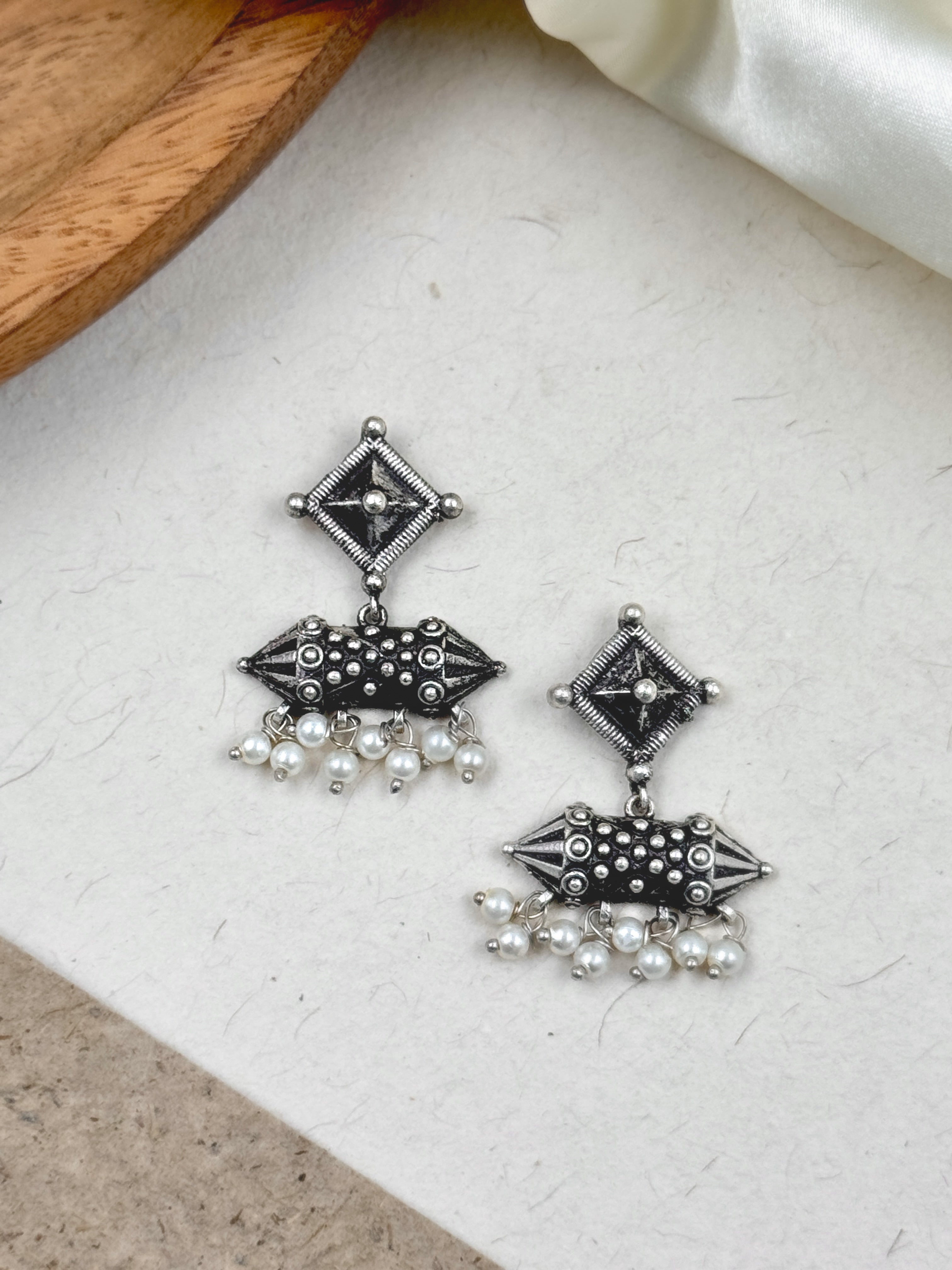 DHARA SILVER LOOKALIKE STUD EARRINGS