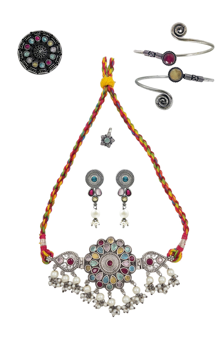 Krisha Stone Jewellery Set Combo