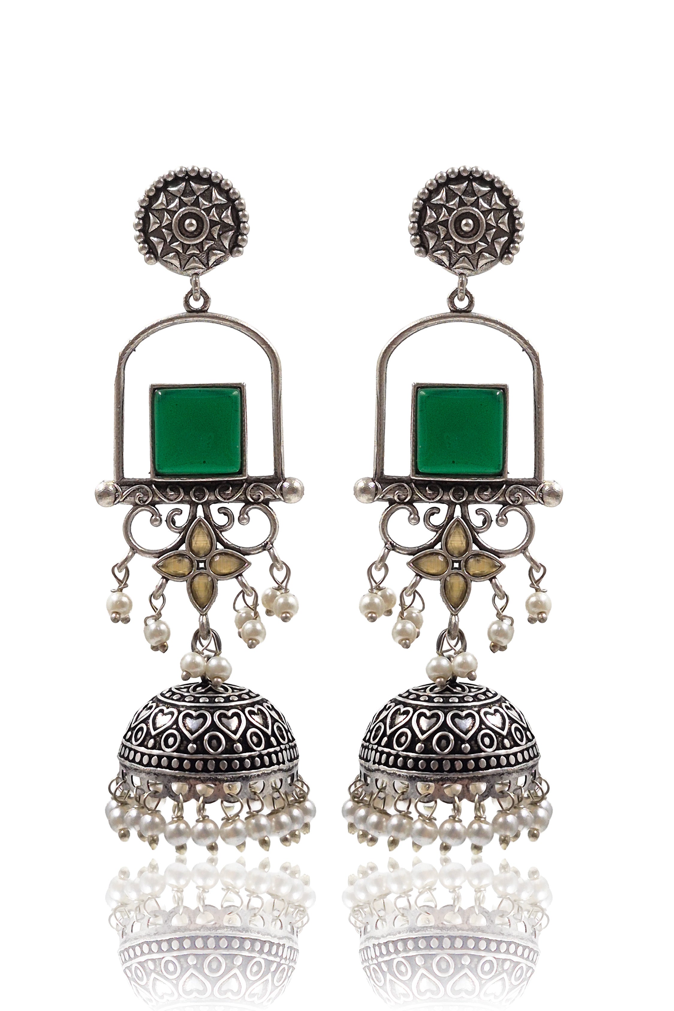 AANVI STONE JHUMKA EARRINGS