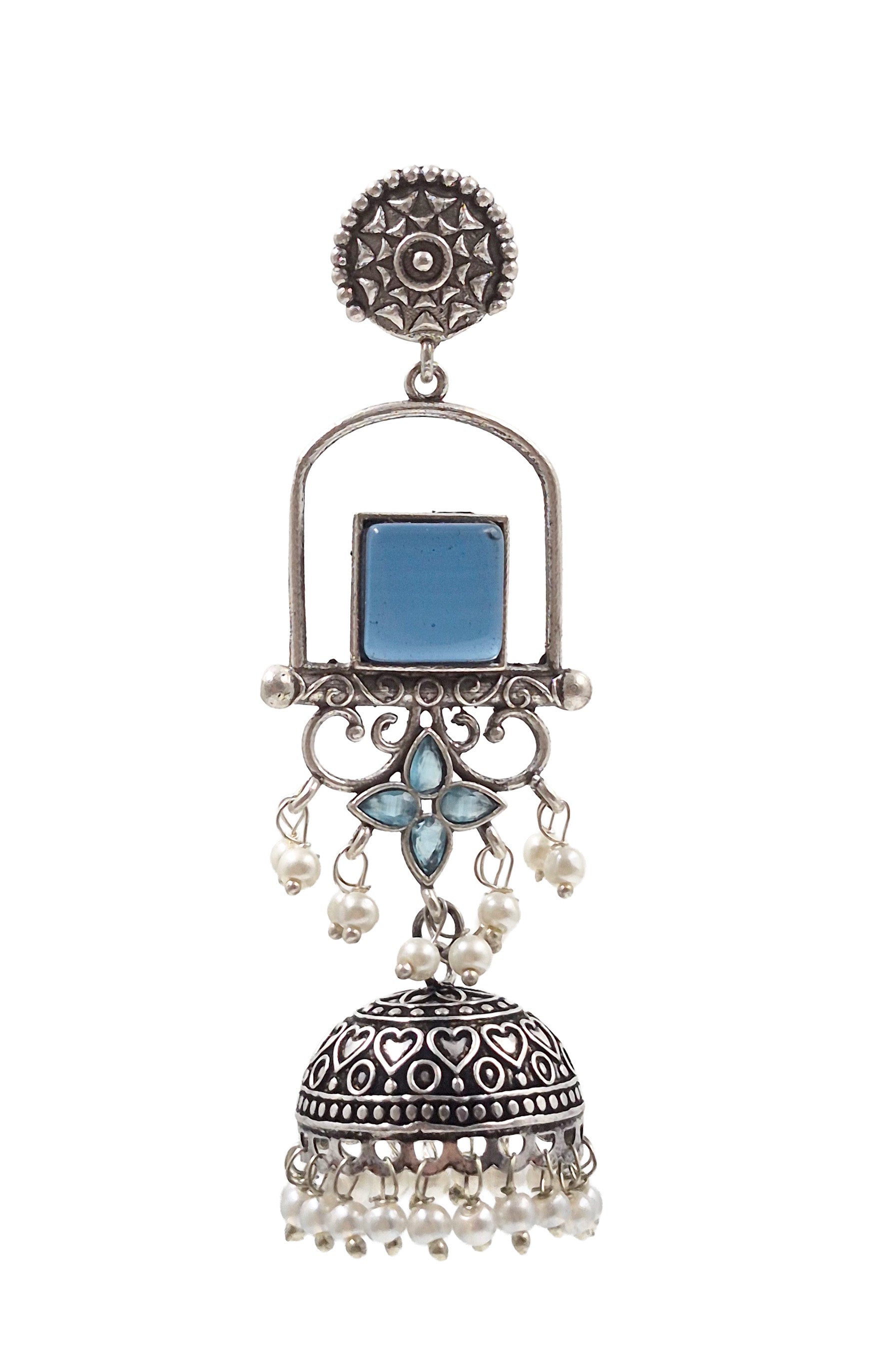 AANVI STONE JHUMKA EARRINGS