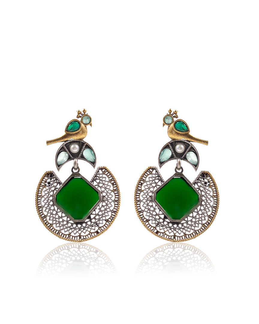Peacock Stone Earrings