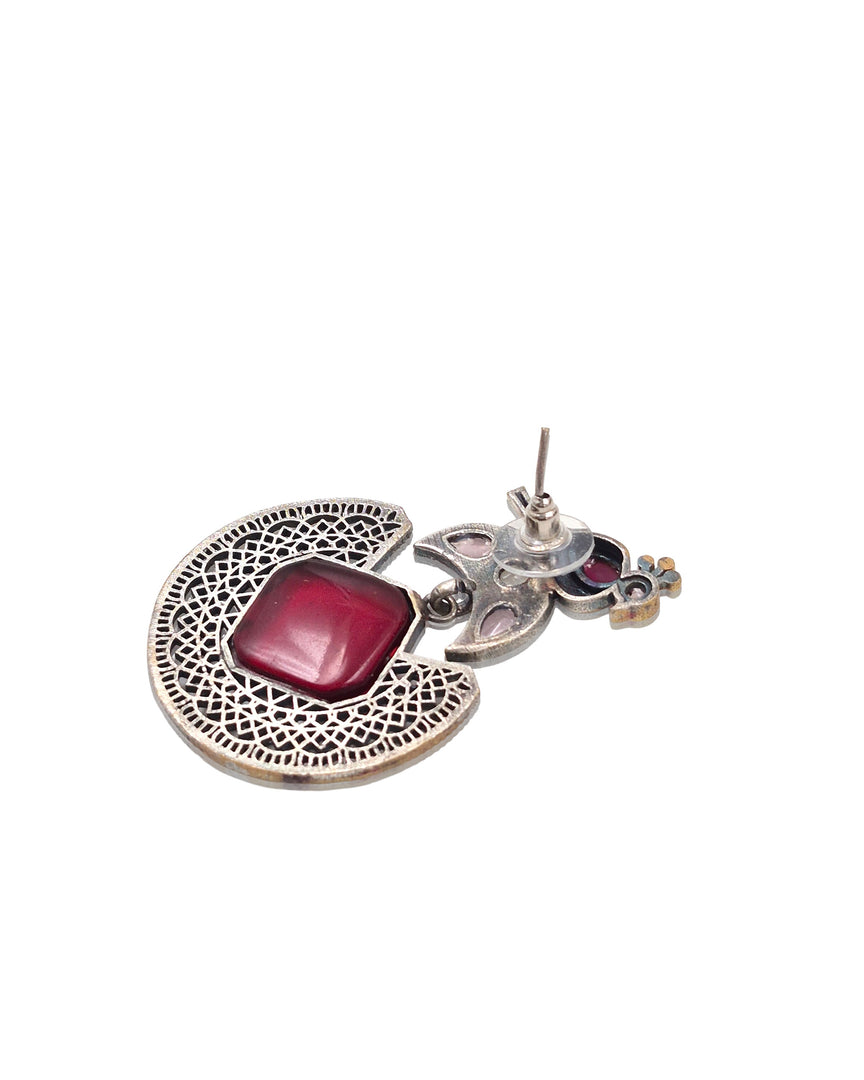 Peacock Stud Stone Earrings