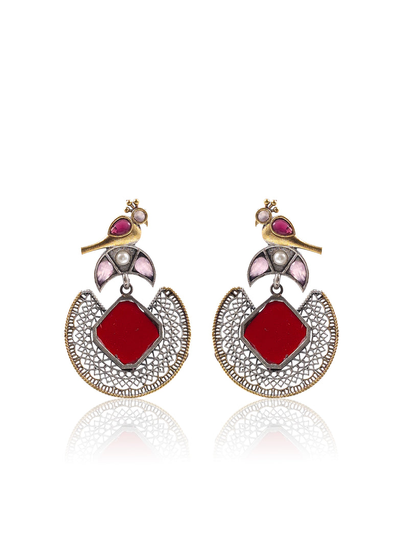 Peacock Stone Earrings