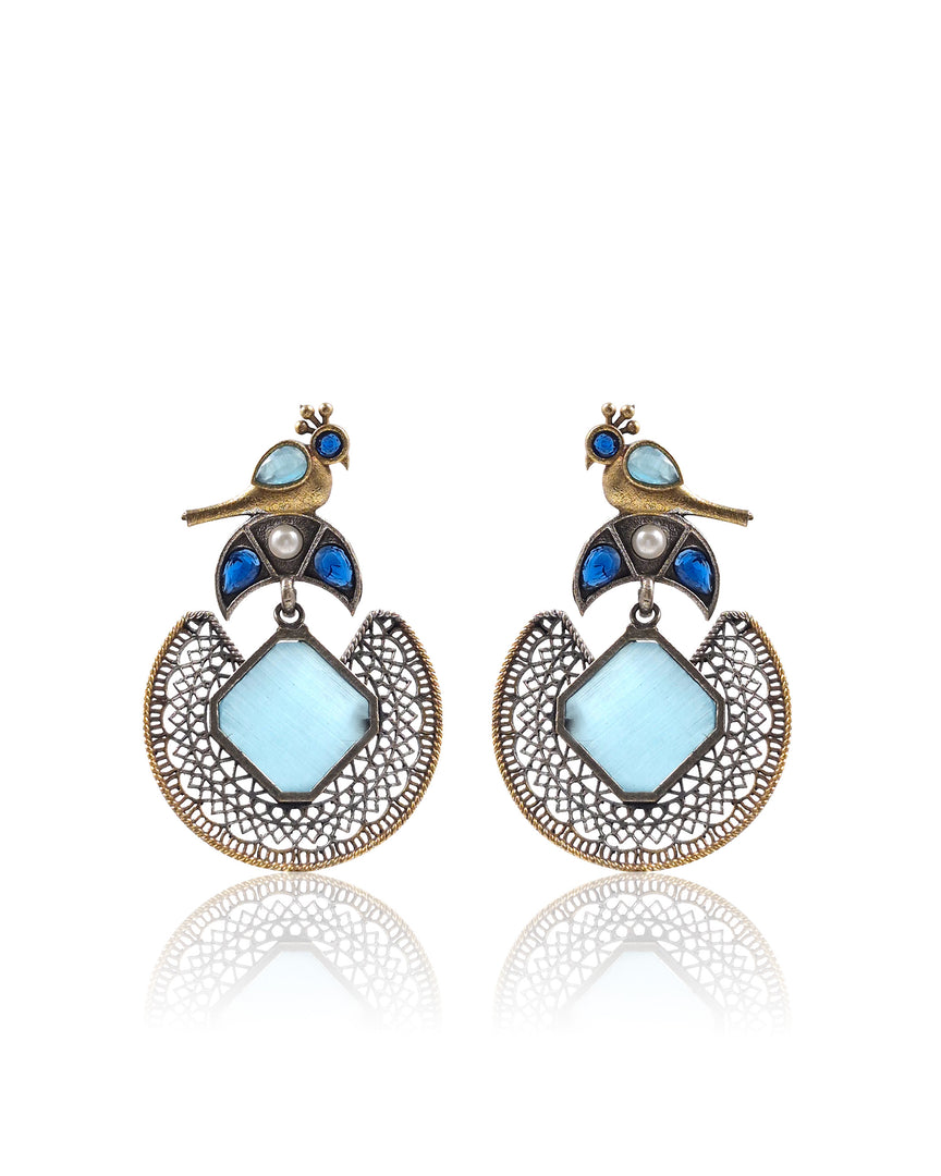 Peacock Stone Earrings