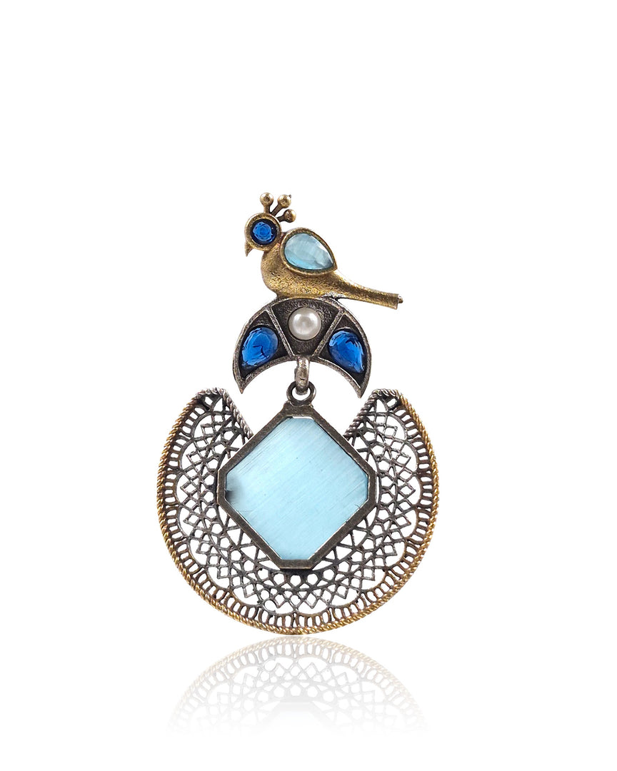Peacock Stud Stone Earrings