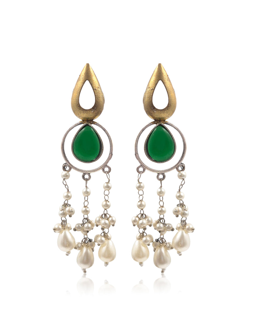 Noir Pearl Stone Earrings