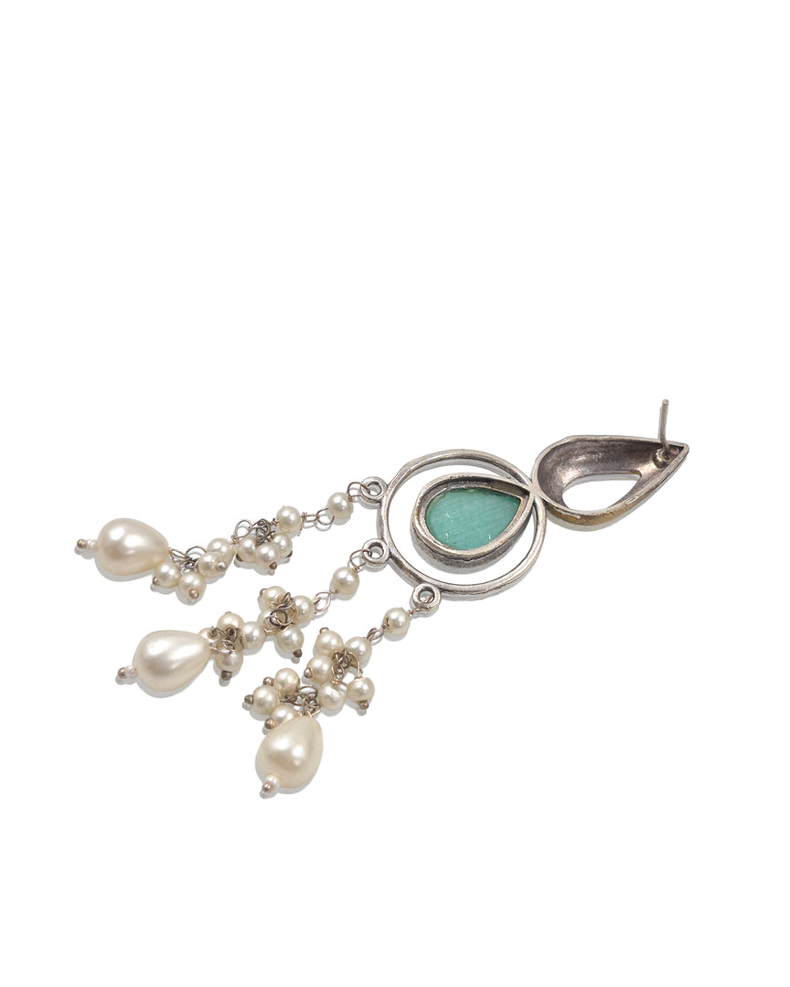 Noir Pearl Stone Earrings