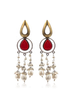 Load image into Gallery viewer, Noir Pearl Stone Earrings