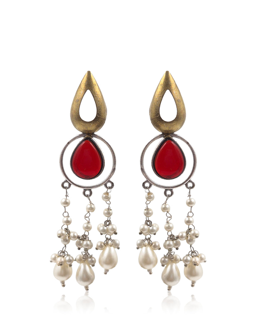 Noir Pearl Stone Earrings