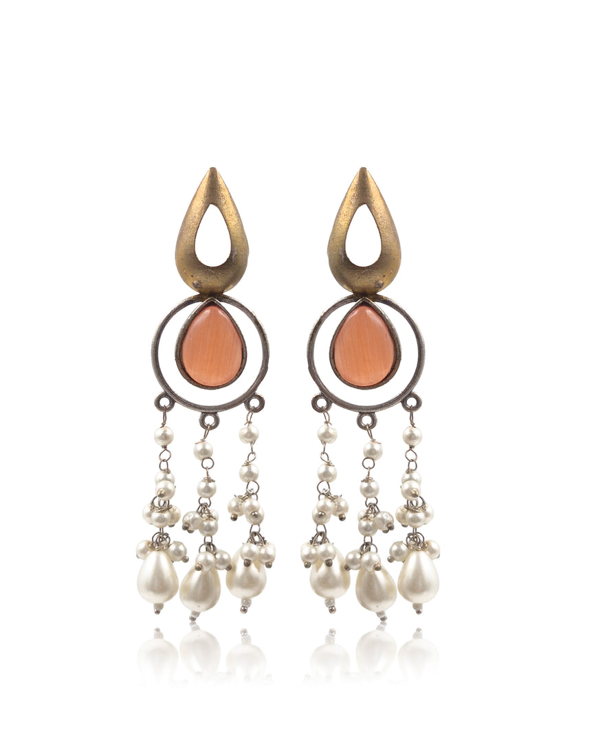 Noir Pearl Stone Earrings