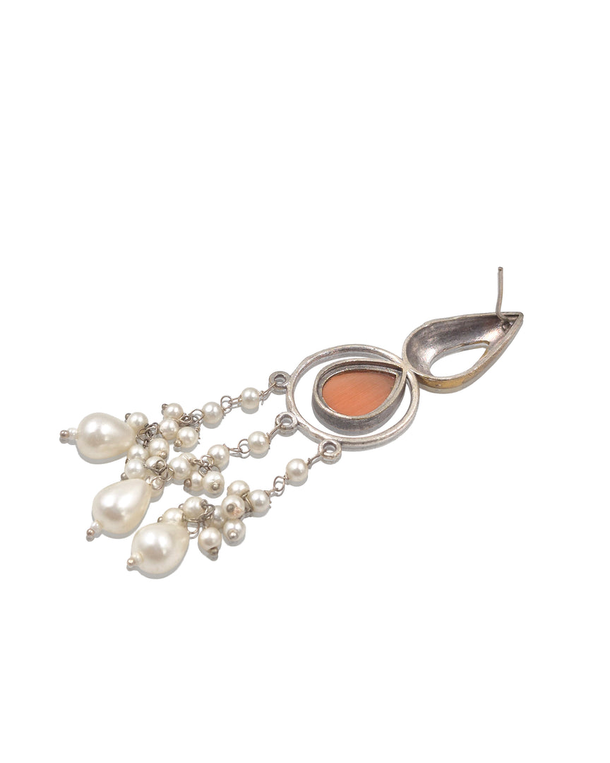 Noir Pearl Stone Earrings