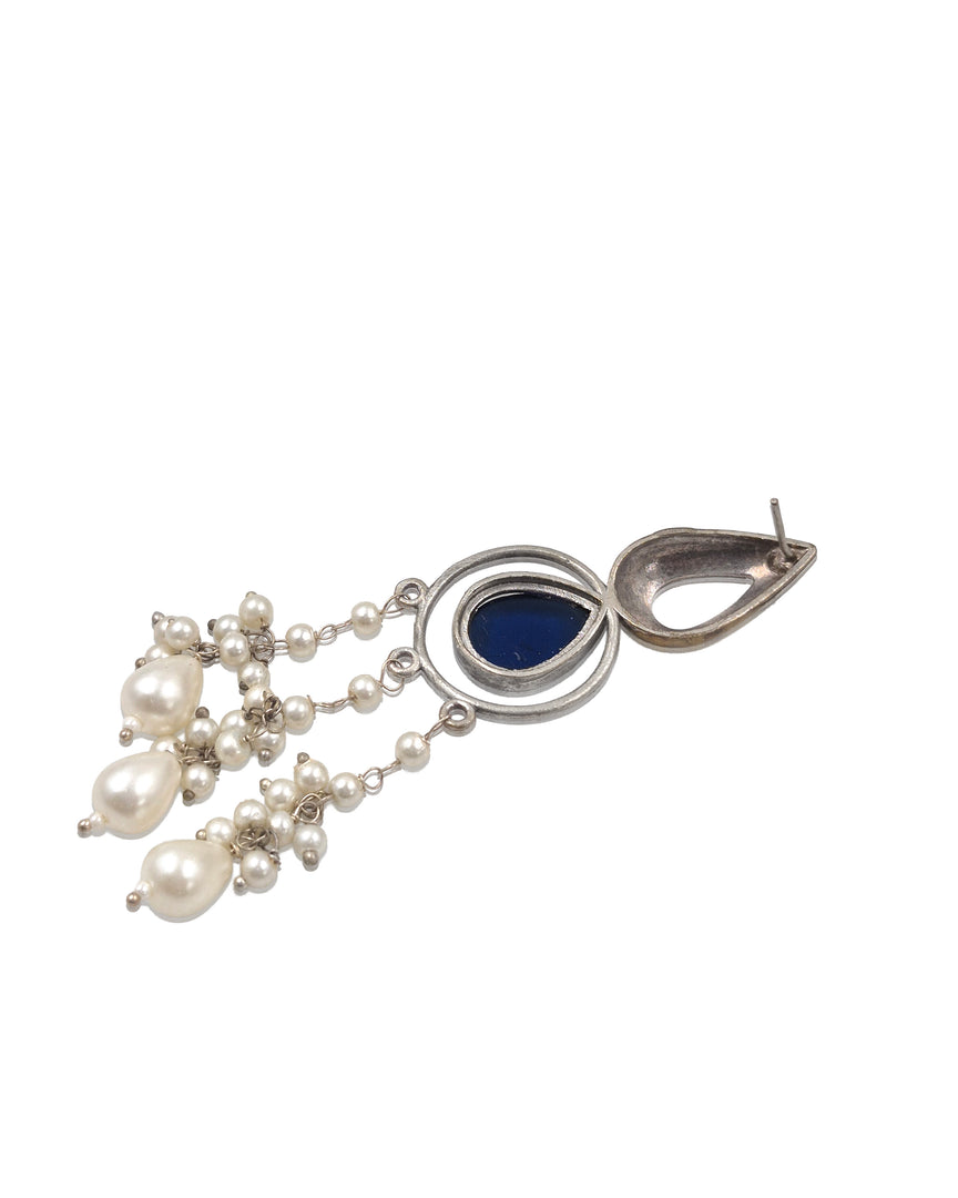 Noir Pearl Stone Earrings